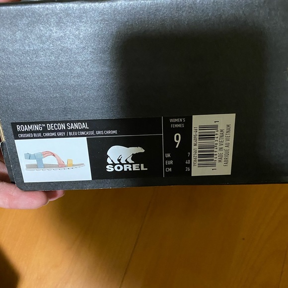 SOREL Roaming Decon Strappy Sandal in Crushed Blue Chrome NWB! - Picture 11 of 12